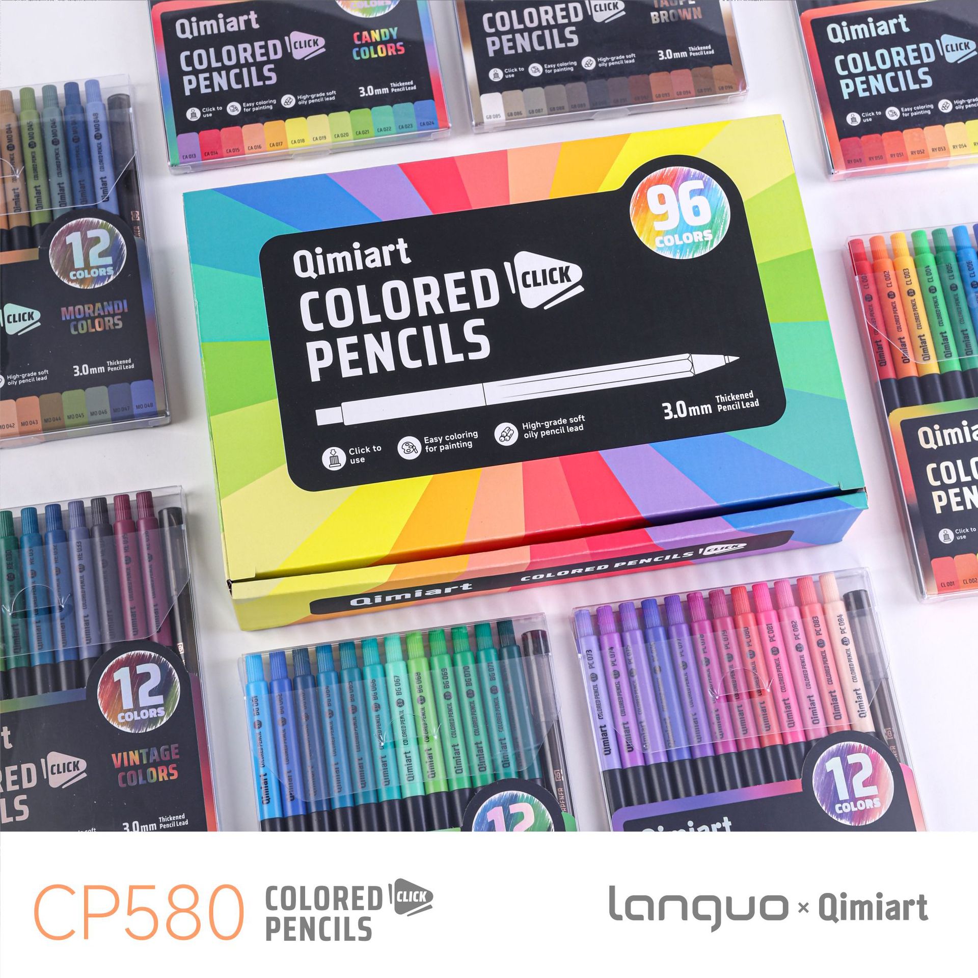 Staedtler Pencil Lumocolor - Zestaw 96 kolorowych ołówków wysuwanych Qimiart