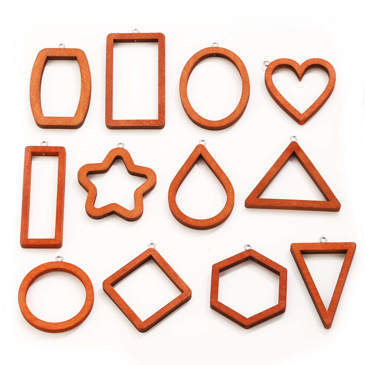 Resin Craft Projects - 10 SZT. Drewniane geometryczne zawieszki w