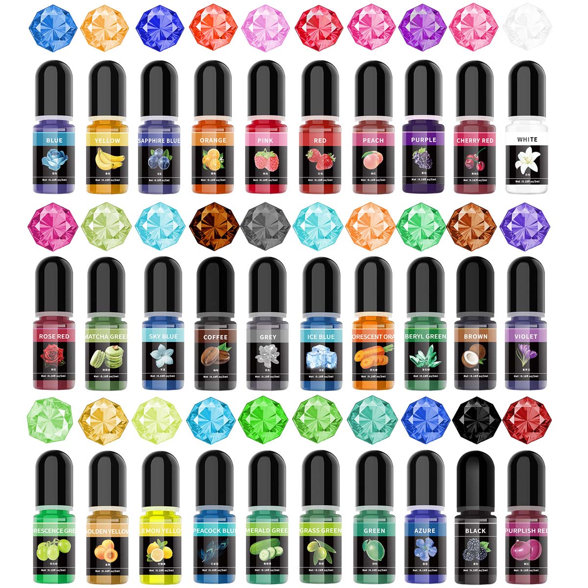 Epoxy Uv Resin Kit - 5ml/Butelek Pigment do żywicy epoksydowej, płynny